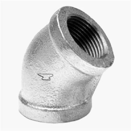 8700126603 .5 In. Malleable Iron Pipe Fitting Galvanized 45 Degree Elbow